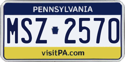 PA license plate MSZ2570