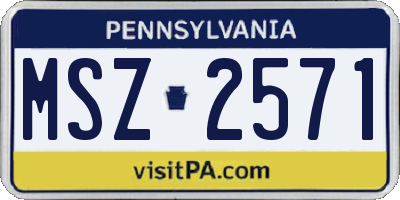 PA license plate MSZ2571