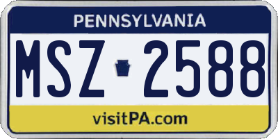 PA license plate MSZ2588
