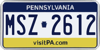 PA license plate MSZ2612
