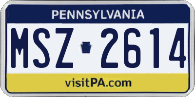 PA license plate MSZ2614