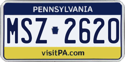 PA license plate MSZ2620
