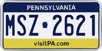 PA license plate MSZ2621