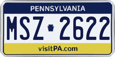 PA license plate MSZ2622