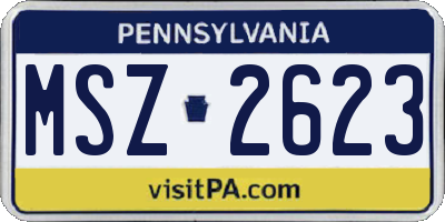 PA license plate MSZ2623