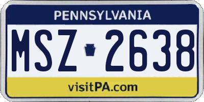 PA license plate MSZ2638