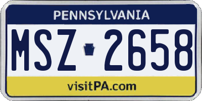 PA license plate MSZ2658