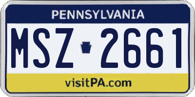 PA license plate MSZ2661