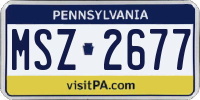 PA license plate MSZ2677