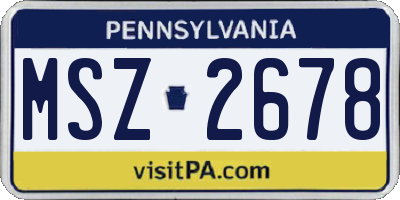 PA license plate MSZ2678