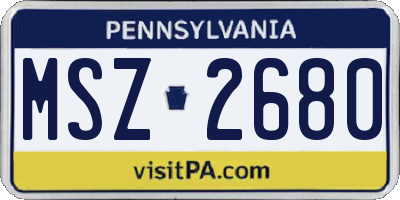 PA license plate MSZ2680
