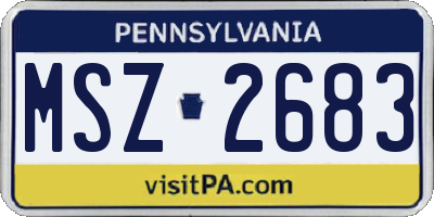 PA license plate MSZ2683