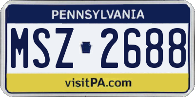 PA license plate MSZ2688