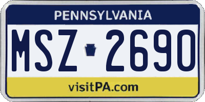 PA license plate MSZ2690