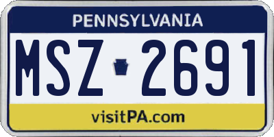 PA license plate MSZ2691