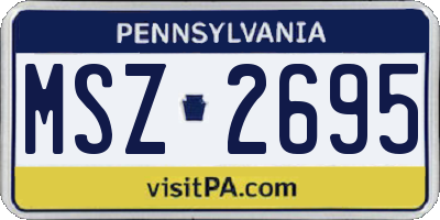 PA license plate MSZ2695