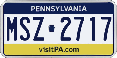 PA license plate MSZ2717