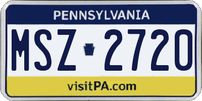 PA license plate MSZ2720