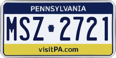 PA license plate MSZ2721