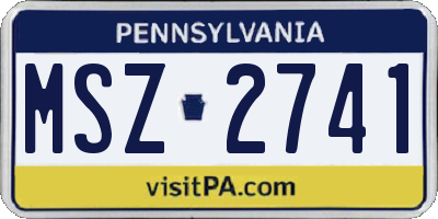 PA license plate MSZ2741