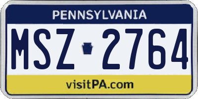 PA license plate MSZ2764