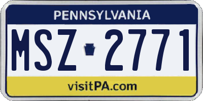PA license plate MSZ2771
