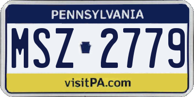 PA license plate MSZ2779