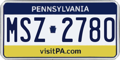 PA license plate MSZ2780