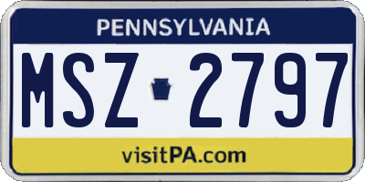 PA license plate MSZ2797