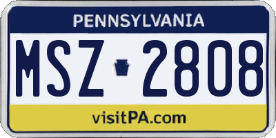 PA license plate MSZ2808