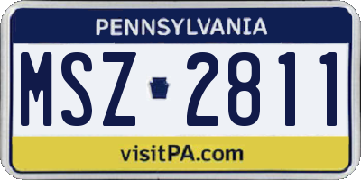 PA license plate MSZ2811