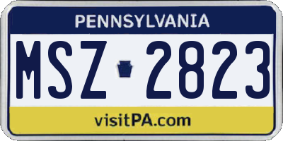 PA license plate MSZ2823