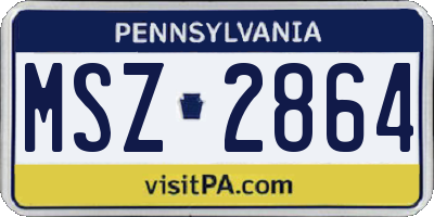 PA license plate MSZ2864