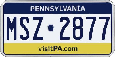 PA license plate MSZ2877