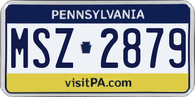PA license plate MSZ2879