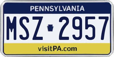 PA license plate MSZ2957