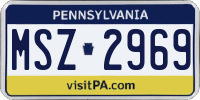PA license plate MSZ2969