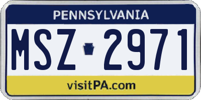 PA license plate MSZ2971