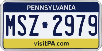PA license plate MSZ2979