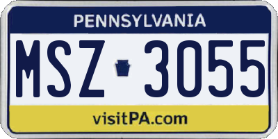 PA license plate MSZ3055