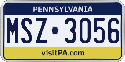 PA license plate MSZ3056