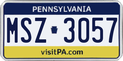 PA license plate MSZ3057