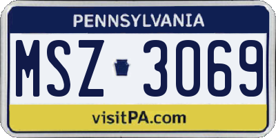 PA license plate MSZ3069