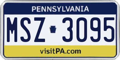 PA license plate MSZ3095