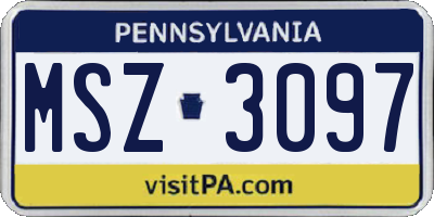 PA license plate MSZ3097