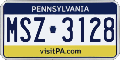 PA license plate MSZ3128