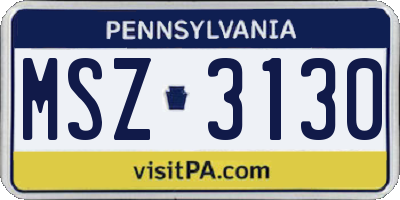 PA license plate MSZ3130