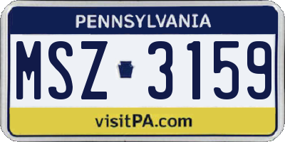 PA license plate MSZ3159