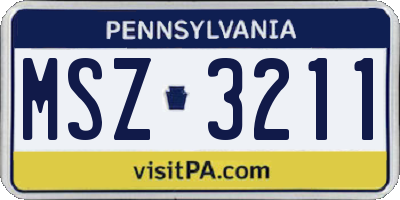 PA license plate MSZ3211