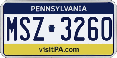 PA license plate MSZ3260